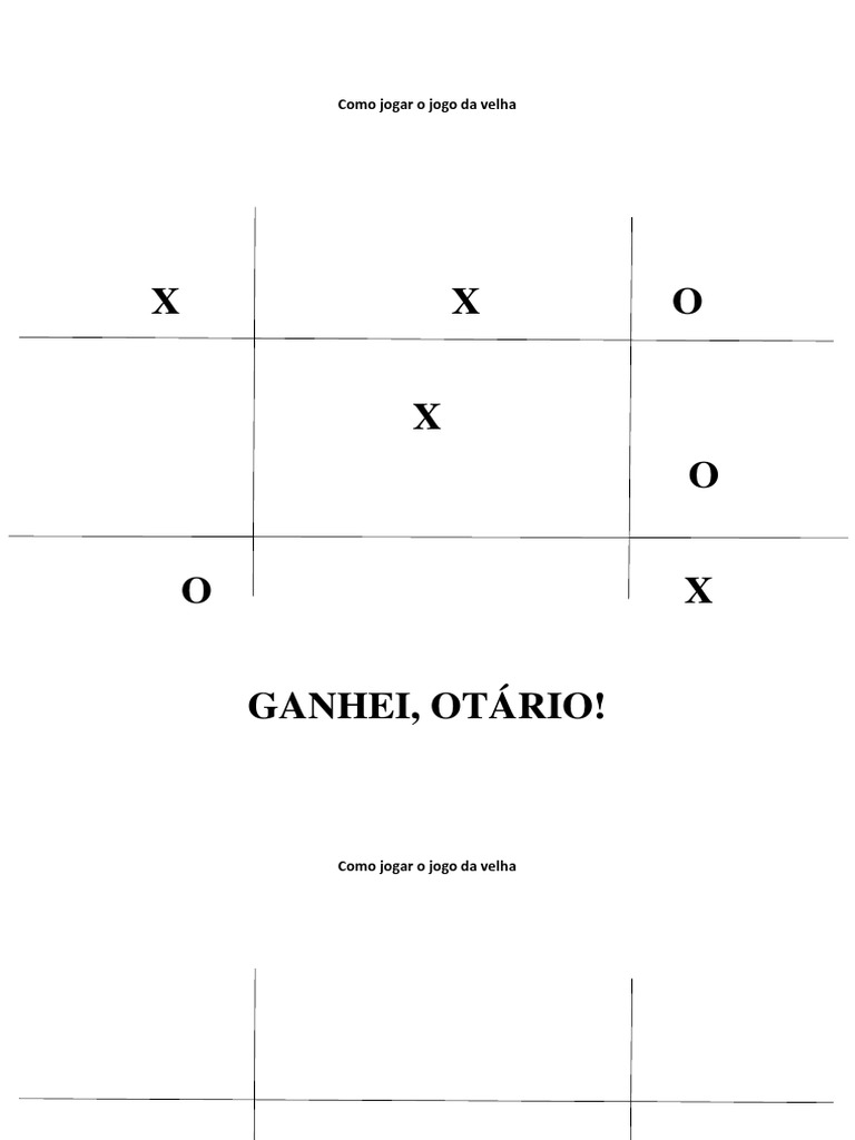 Como jogar o jogo da velha | PDF