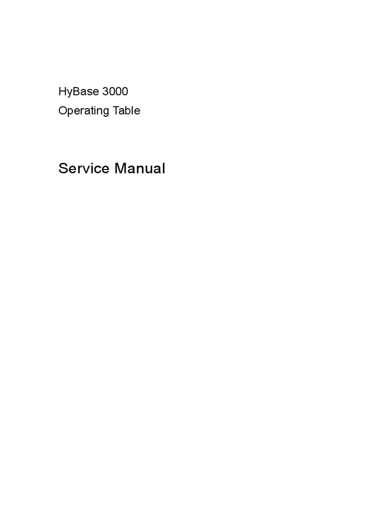 Manual de Servicio Hybase 3000 | PDF | Power Supply | Disinfectant