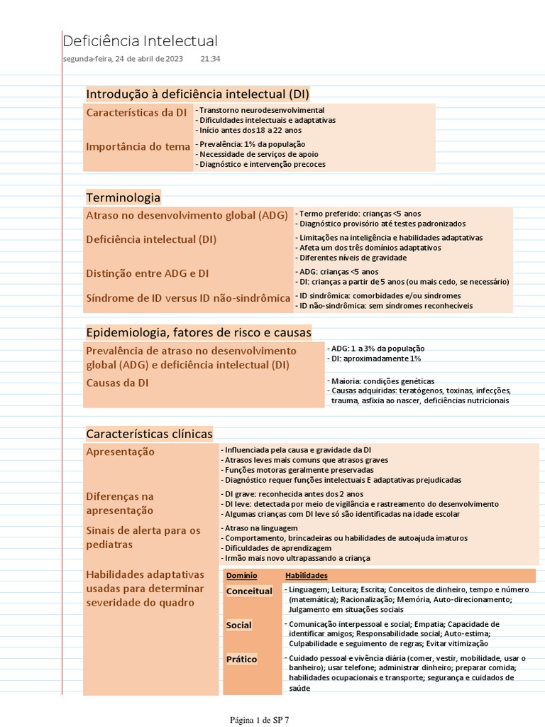 Características da Deficiência Intelectual | PDF