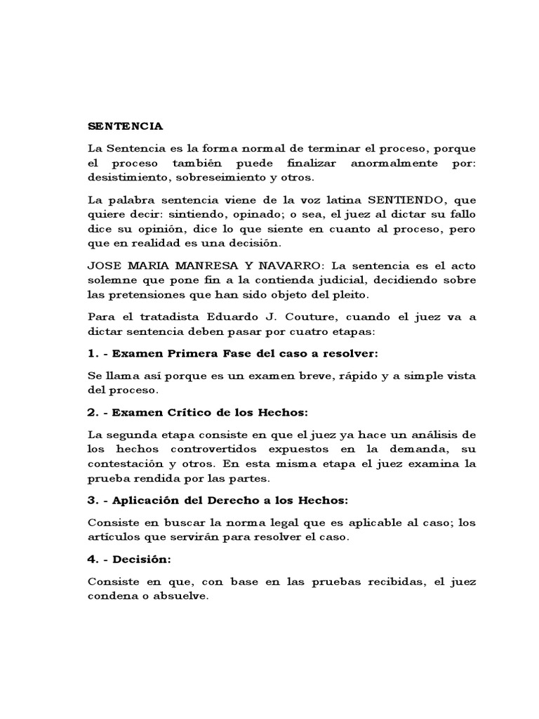 Tipos y Efectos de la Sentencia Judicial | PDF | Sentencia (ley) | Res ...