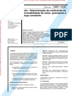 NBR13292 - Determinação Do Coeficiente de Permeabilidade