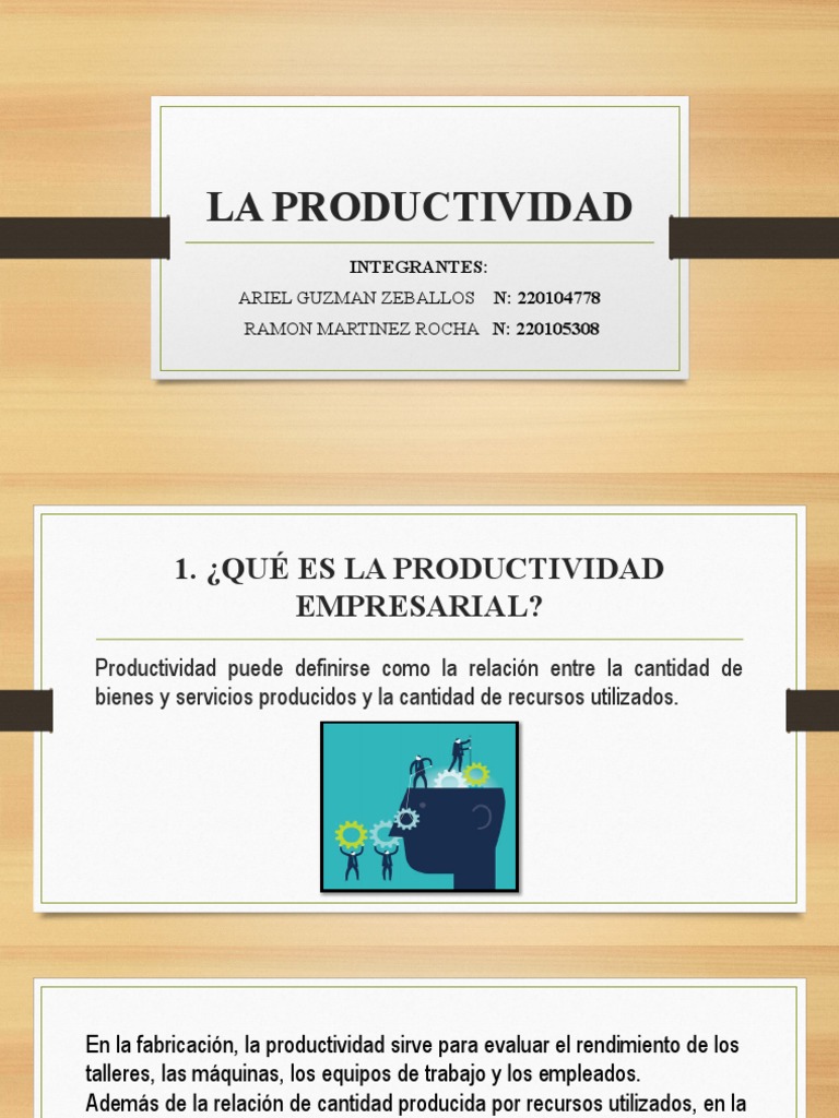 La Productividad PDF Economias