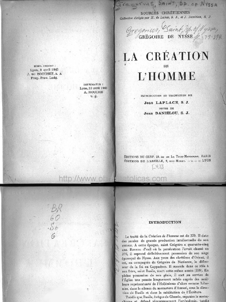 SC 6-Grégoire de Nysse-La Création de l Homme | PDF