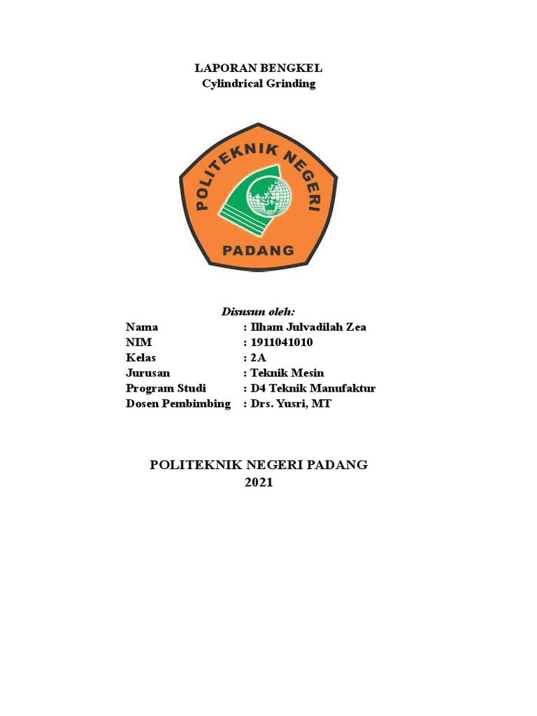 LAPORAN Cylindrical Grinding PDF