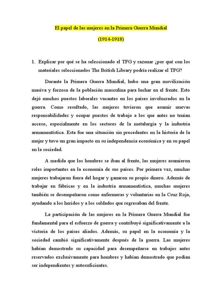 El Papel de Las Mujeres en La Segunda Guerra Mundial PDF