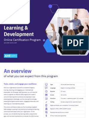 Learning Development Certificate Program Syllabus AIHR