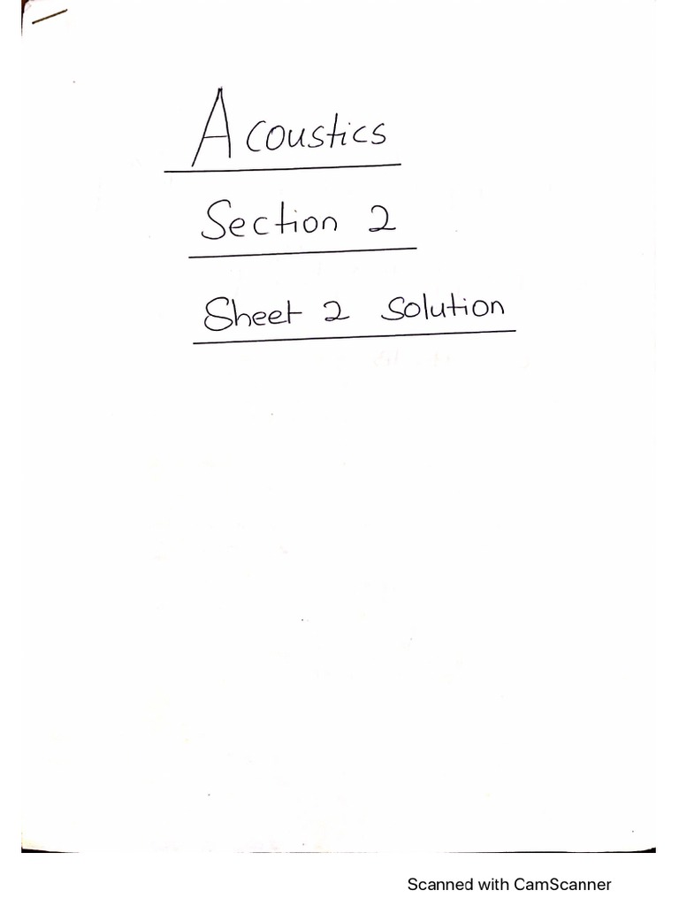 Acoustics - Section 2 | PDF