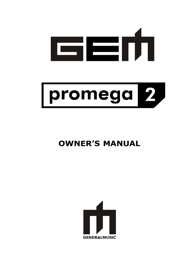 Generalmusic Promega 2 Owner's Manual | PDF | Equalization (Audio) | Piano