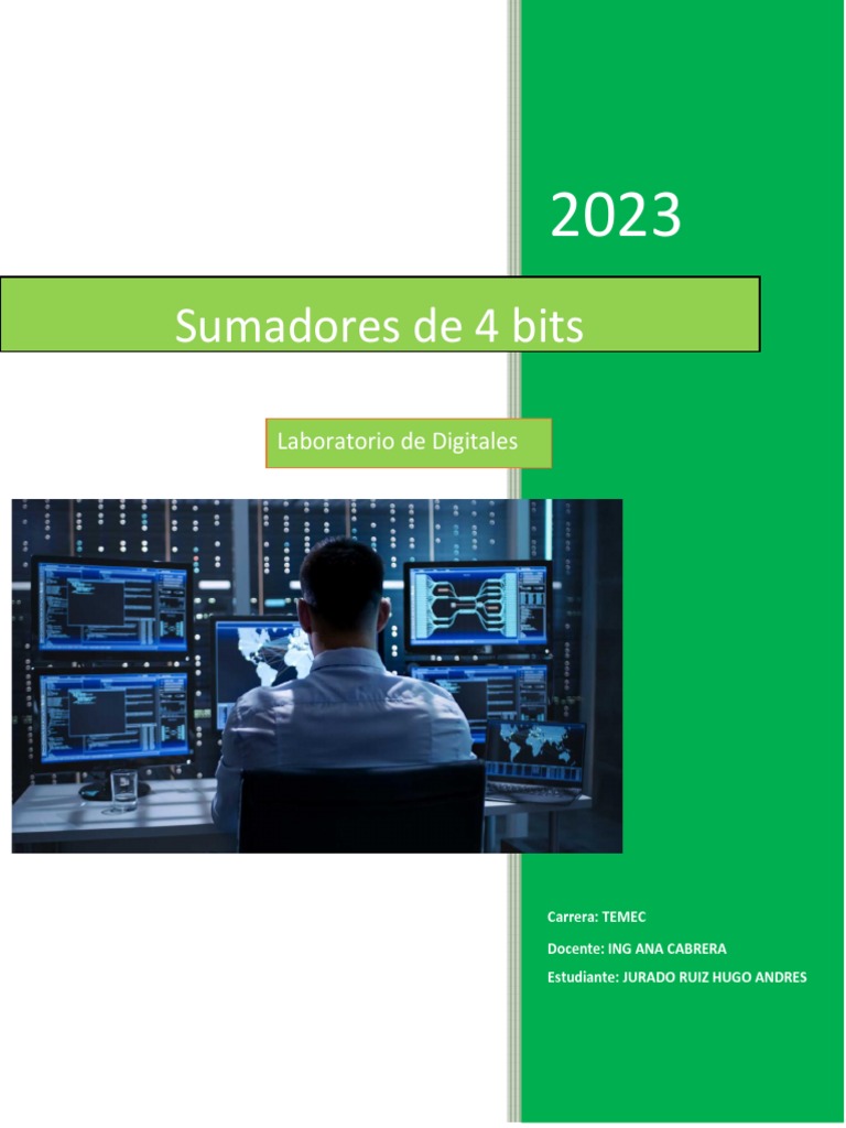 Sumador de 4 bits con display 7 segmentos | PDF | Métodos y materiales ...
