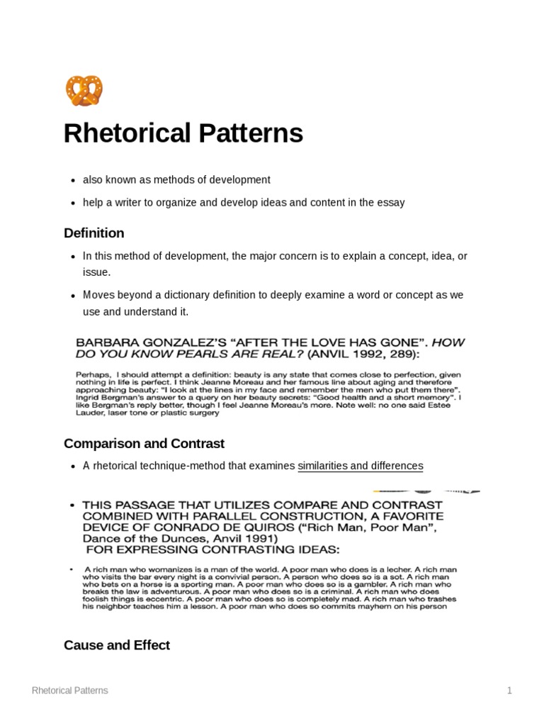 Rhetorical Patterns PDF Analogy Rhetoric