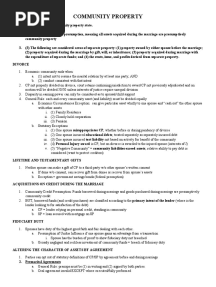 California Bar - Community Property Outline