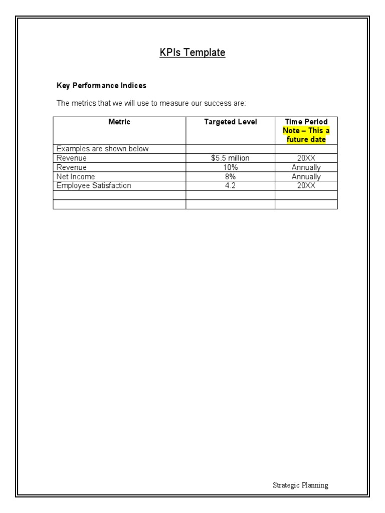 KPIs Template | PDF