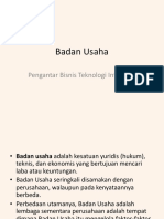 Materi Peng Bisnis Teknologi Informasi-Badan Usaha