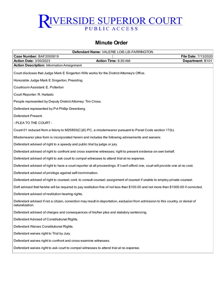 Minute Order PDF