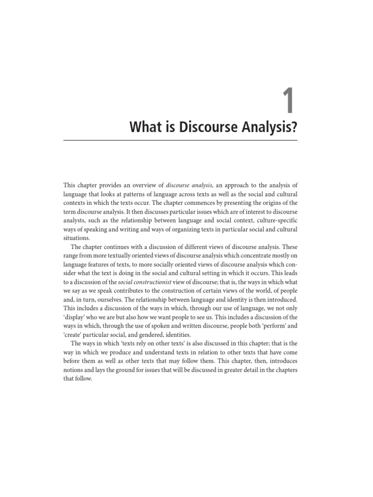 Overview of Discourse Analysis | PDF | Linguistics | Context (Language Use)