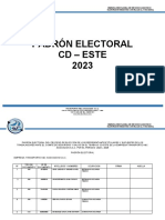 Padron Electoral CD Este 2023