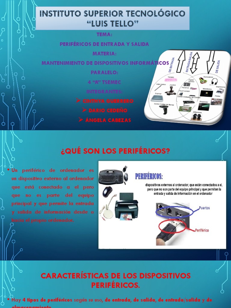 Perifericos de Entrada y Salida2 | PDF | Periférico | Hardware de la ...