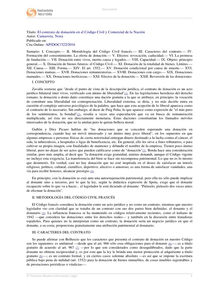 Contrato de donación en el Código Civil | PDF | Donación | Propiedad
