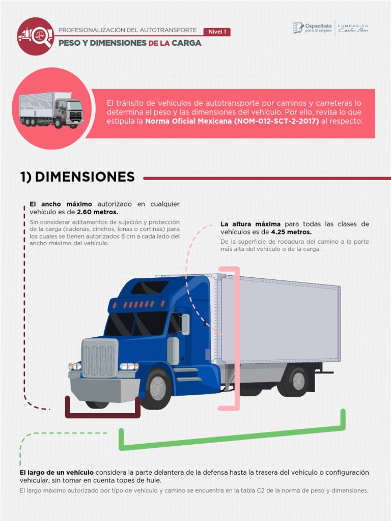 Pesos y Dimensiones de Camiones en México | PDF