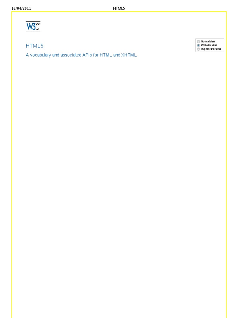 HTML 5 | PDF | Html | Html Element