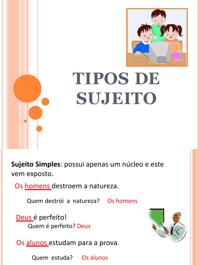 Tipos de Sujeito na Língua Portuguesa | PDF | Assunto (gramática ...