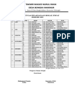 Jadwal Petugas Sholat Jum'at