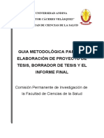 Guia Metodológica Para La Elaboración de Proyecto de Tesis y El Informe Final de Investigación