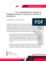 Los Beneficios de La Implementación de Prácticas de Separación de Residuos Y Reciclaje en El Mercado de San Pedro S.R.L