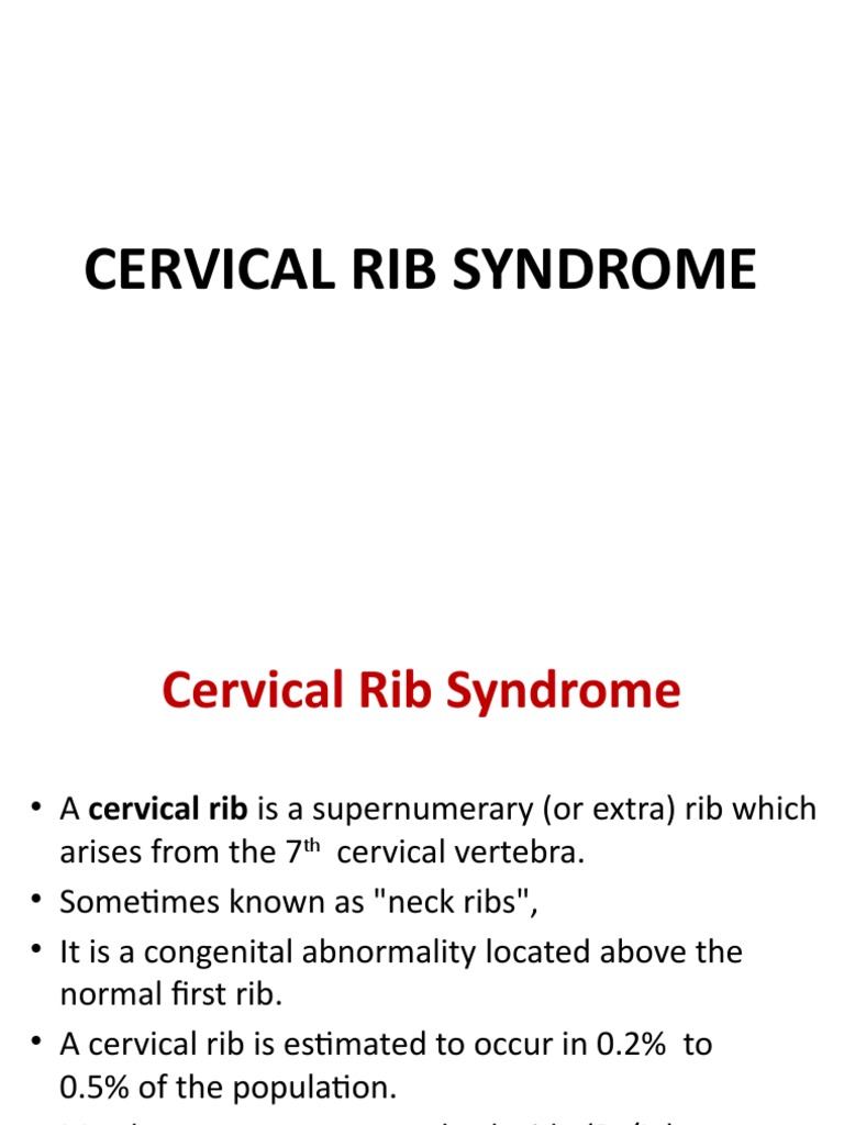 Cervical Rib | PDF | Anatomical Terms Of Motion | Shoulder