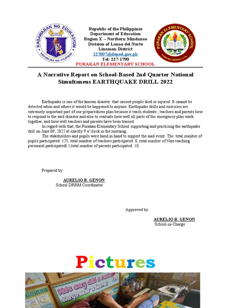 A Narrative Report On SchoolBased 2nd Quarter National Simultaneus