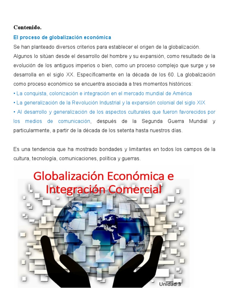 Impacto Económico de la Globalización | PDF | Globalización | Comercio