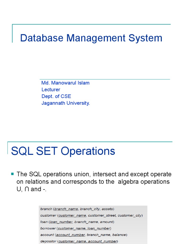 Lecture16 SQLQuery SET | PDF | Database Index | Sql