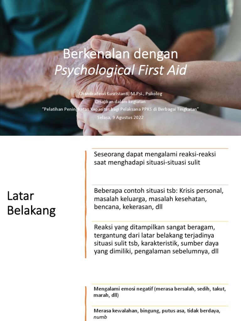 Psychological First Aid Pfa Bkkbn Chandradewi Pdf