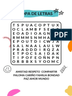 Documento A4 Juego de Sopa de Letras Doodle Infantil Colorido