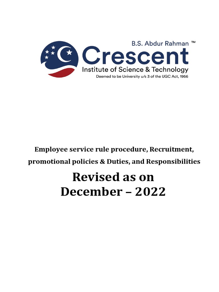 Service Rules PDF Academic Degree Diploma