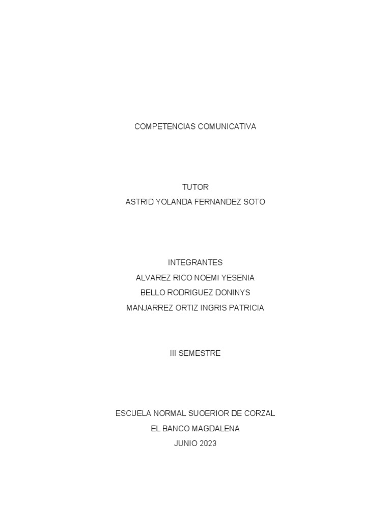 Competencias comunicativa iii semestre din pdf comunicaci n