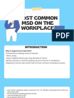 MOST COMMON MSD On The Workplace