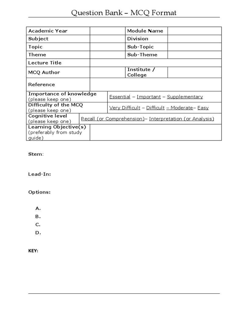 Template for MCQs1 PDF