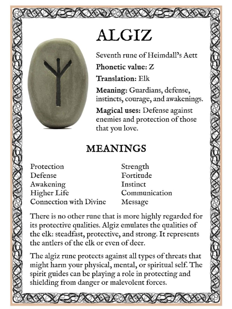 Algiz Rune Meaning Spells8 | PDF