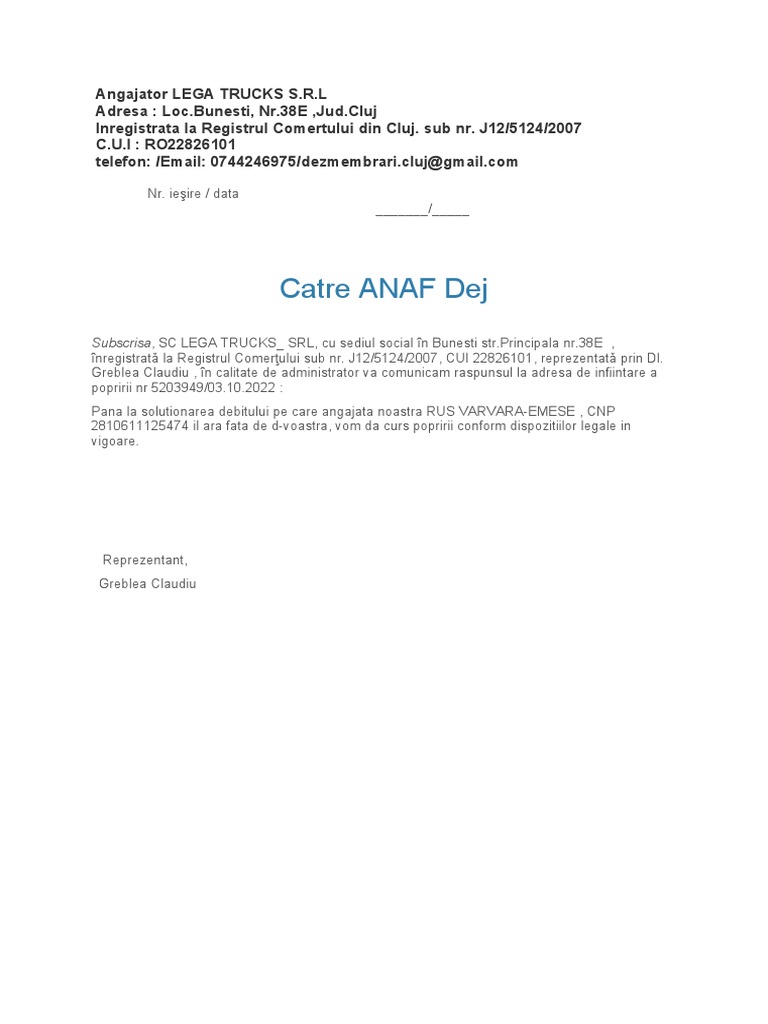 Imputernicire Auto Iesire Din Tara PDF