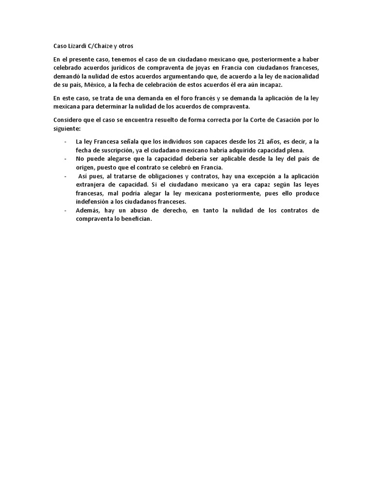 Fallo del Caso Lizardi en Francia | PDF