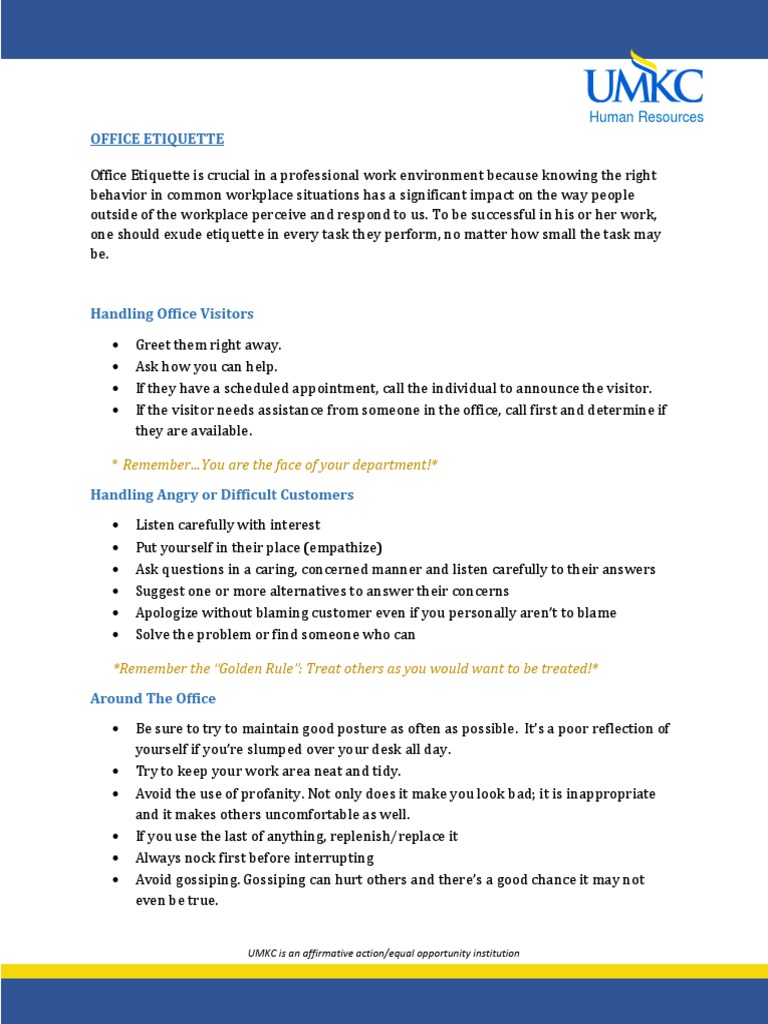 Office Etiquette PDF Odor Perfume
