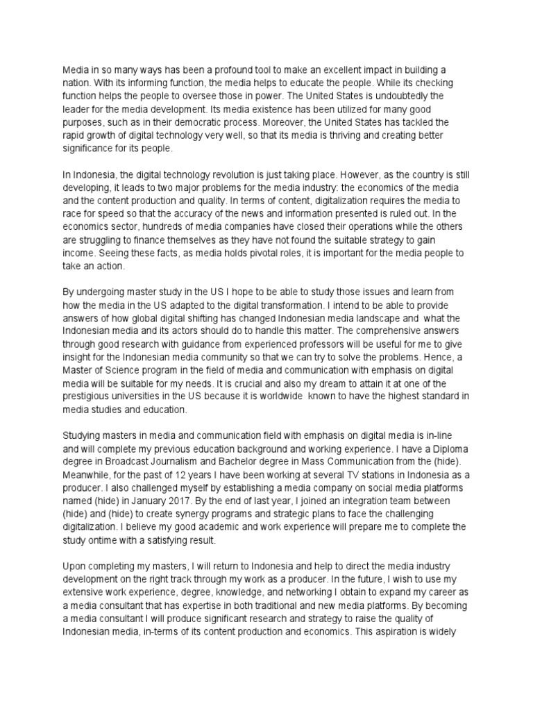 Fulbright Study Objective | PDF | Mass Media | Academic Degree