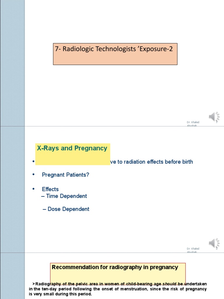 9 Radiologic Technologists' Exposure 1 PDF Pregnancy Ionizing Radiation