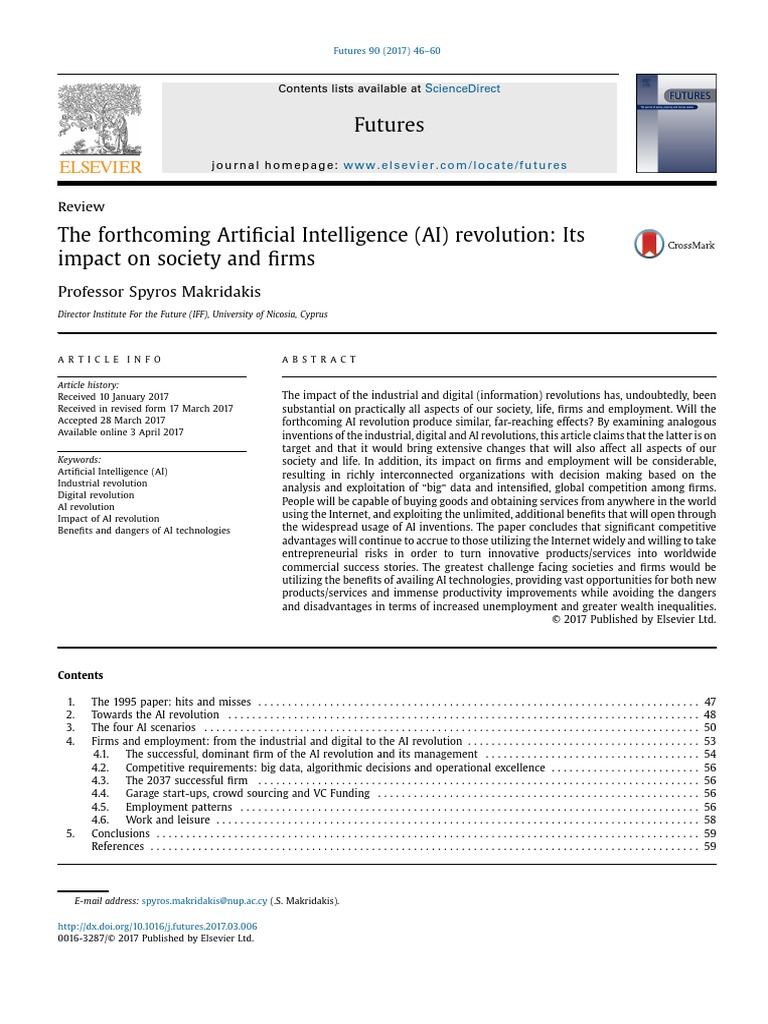 The Forthcoming Artificial Intelligence (AI) Revolution | PDF