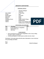 Simple Fresher Resume Format 7