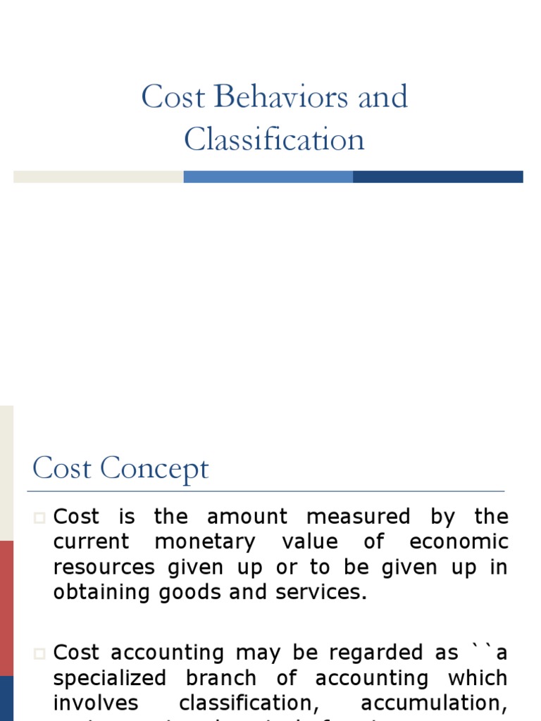 Session 2 Cost Concept and Classification Revised PDF Cost Of