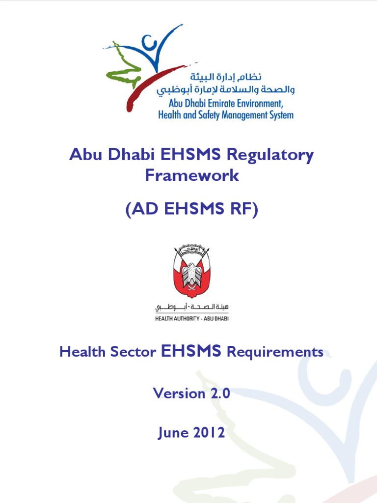 Abu Dhabi Health Sector EHSMS Guide | PDF | Occupational Safety And ...