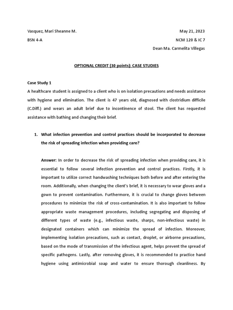 Vasquez - Bsn4a - Case Studies - Optional Credit (30 Points) - NCM 120 ...
