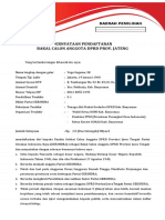 Form Pernyataan Pendaftaran Caleg Gerindra DPRD Prov